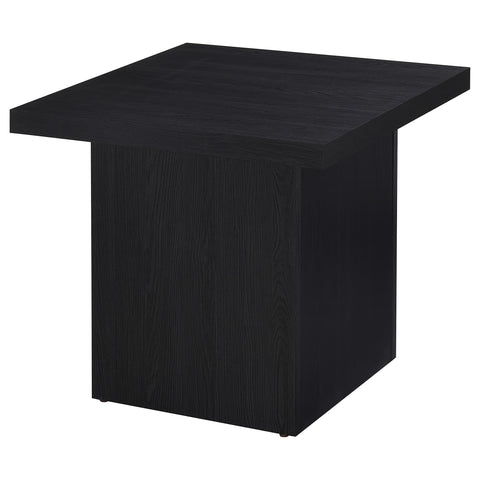 Rocco 2-piece Square Cocktail Coffee End Table Set Black