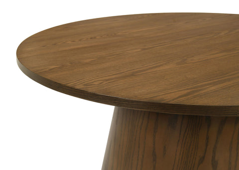 Goodson Round Wood Pedestal Side End Table Dark Brown