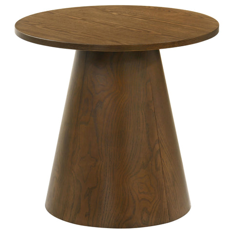 Goodson 2-piece Round Pedestal Coffee Table Set Dark Brown