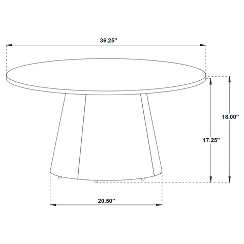 Goodson 2-piece Round Pedestal Coffee Table Set Dark Brown
