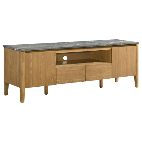 Delgado 63-inch 2-Door SmartTop TV Stand Grey and Natural