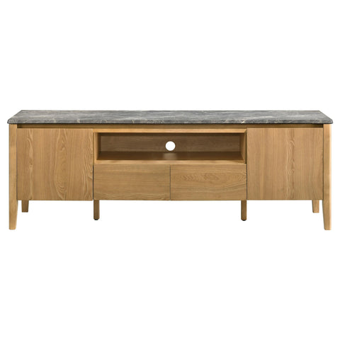Delgado 63-inch 2-Door SmartTop TV Stand Grey and Natural