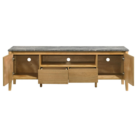 Delgado 63-inch 2-Door SmartTop TV Stand Grey and Natural