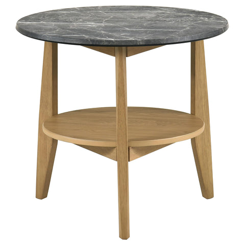 Delgado 3-Piece Round SmartTop Coffee Table Set Grey and Natural