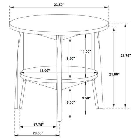 Delgado 3-Piece Round SmartTop Coffee Table Set Grey and Natural