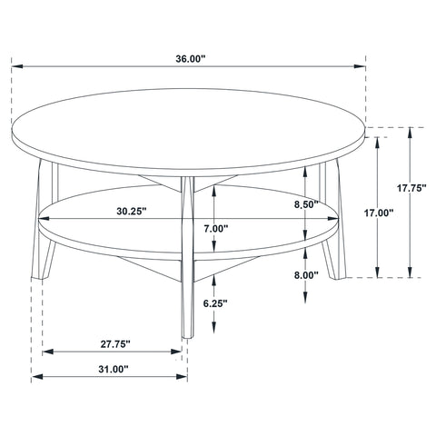 Delgado 3-Piece Round SmartTop Coffee Table Set Grey and Natural
