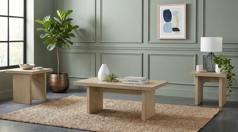 Hogan Square Occasional Side End Table Natural Oak