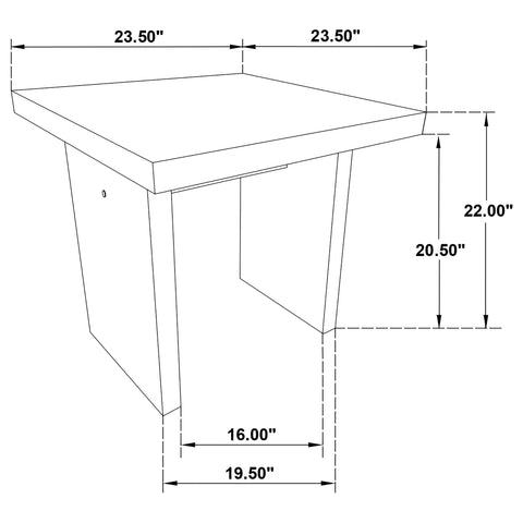 Hogan Square Occasional Side End Table Walnut
