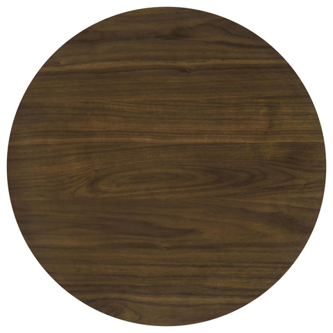 Dobrev Round Fluted Occasional Side End Table Walnut