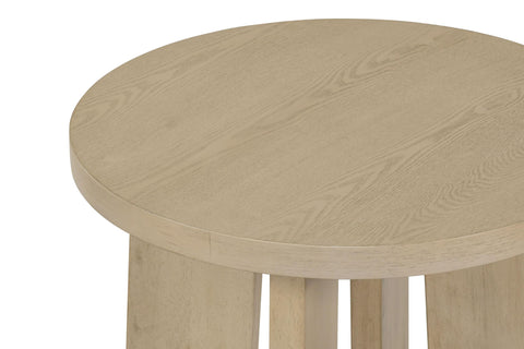 Harkes Contemporary Round End Table in Natural Oak
