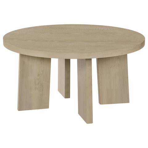 Harkes Contemporary Round Coffee Table in Natural Oak