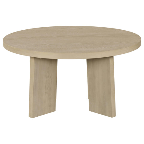 Harkes Contemporary Round Coffee Table in Natural Oak