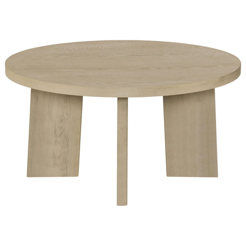 Harkes Contemporary Round Coffee Table in Natural Oak