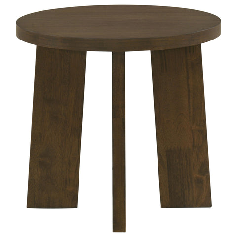 Harkes Contemporary Round End Table in Dark Walnut