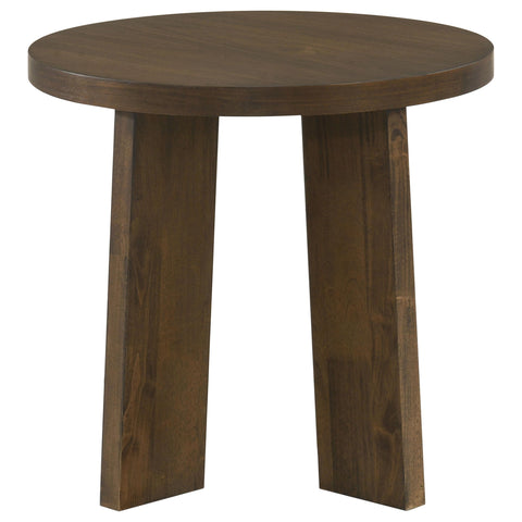 Harkes Contemporary Round End Table in Dark Walnut