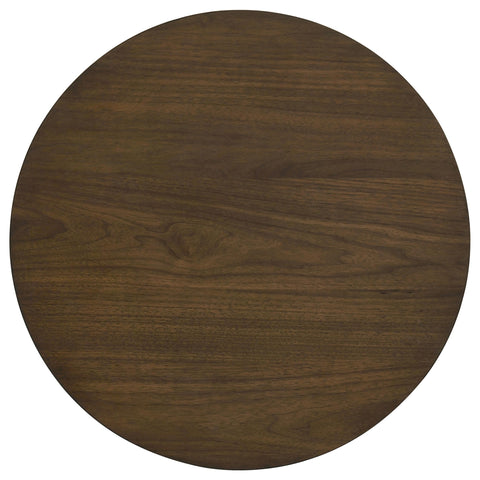 Harkes Contemporary Round End Table in Dark Walnut