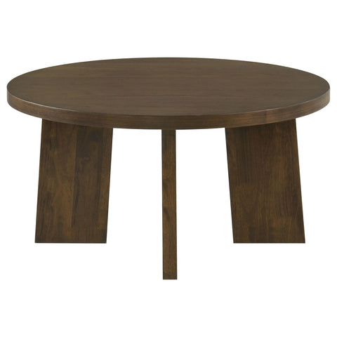 Harkes Contemporary Round Coffee Table in Dark Walnut