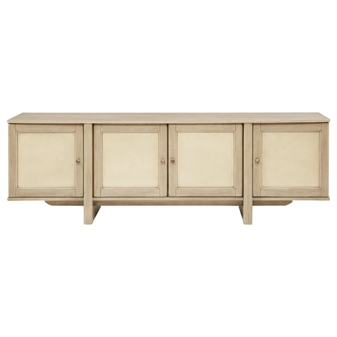 Rocori 79-inch 4-door Cane TV Stand Media Console Beige Oak