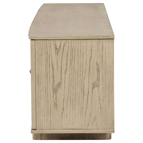 Rocori 79-inch 4-door Cane TV Stand Media Console Beige Oak