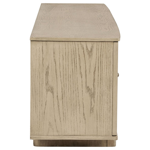 Rocori 79-inch 4-door Cane TV Stand Media Console Beige Oak
