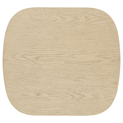 Rocori Coastal Square End Side Table with Shelf Beige Oak