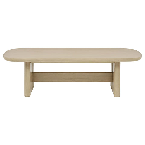 Rocori 2-piece Coastal Coffee and End Table Set Beige Oak