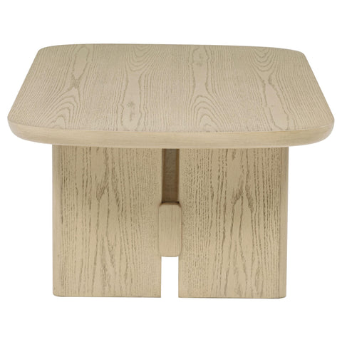 Rocori 2-piece Coastal Coffee and End Table Set Beige Oak