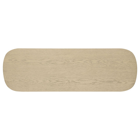 Rocori Coastal Sofa Console Table with Shelf Beige Oak