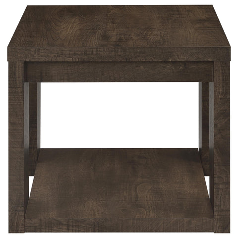 Anders 2-Piece Coffee and End Table Set with Open Shelves Dark Rustic Mango