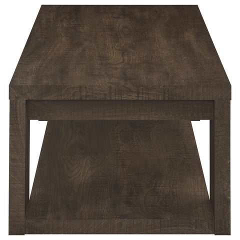 Anders 2-Piece Coffee and End Table Set with Open Shelves Dark Rustic Mango