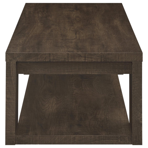Anders Rectangular Coffee Table with Open Lower Shelf Dark Rustic Mango