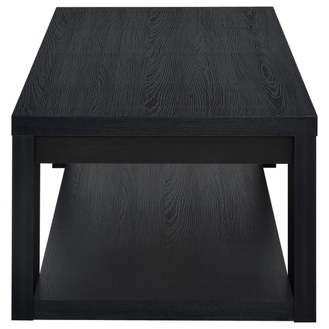 Anders 2-Piece Transitional Coffee and End Table Set with Shelves Black