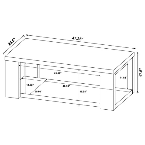 Anders 2-Piece Transitional Coffee and End Table Set with Shelves Black