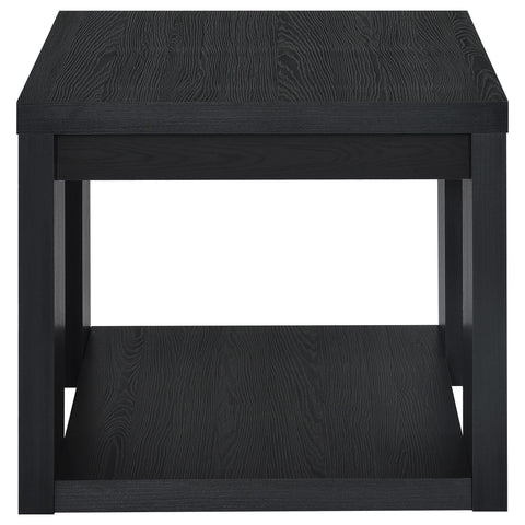 Anders 3-Piece Transitional Coffee and End Table Set with Shelves Black