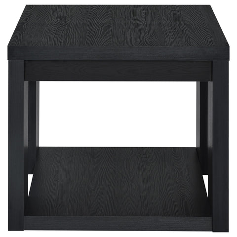 Anders 3-Piece Transitional Coffee and End Table Set with Shelves Black