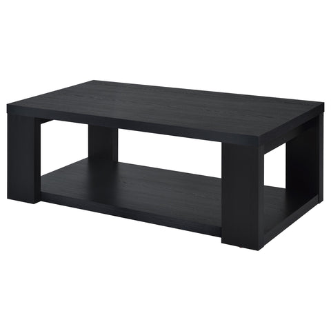 Anders 3-Piece Transitional Coffee and End Table Set with Shelves Black