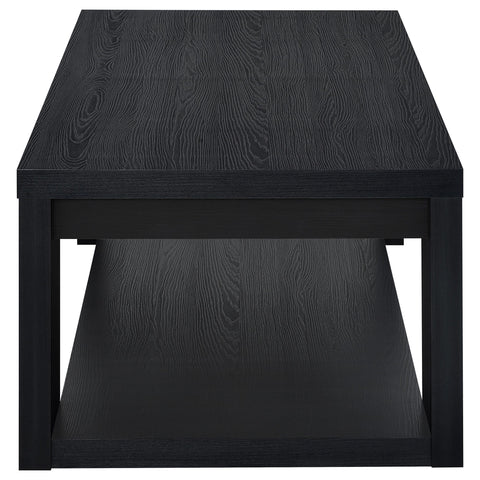 Anders 3-Piece Transitional Coffee and End Table Set with Shelves Black