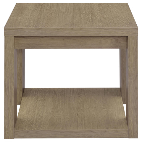 Anders 2-Piece Transitional Coffee and End Table Set with Shelves Latte