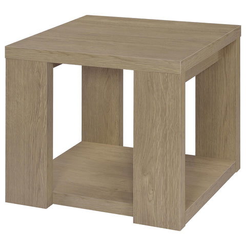 Anders 3-Piece Transitional Coffee and End Table Set with Shelves Latte