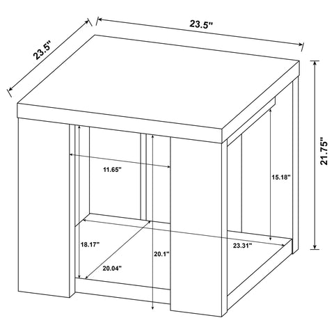 Anders 3-Piece Transitional Coffee and End Table Set with Shelves Latte