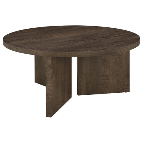 Fabre 3-Piece Round Coffee and End Table Set Dark Rustic Mango