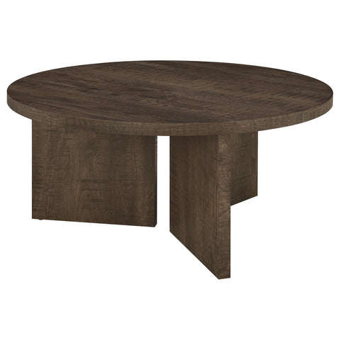 Fabre 3-Piece Round Coffee and End Table Set Dark Rustic Mango