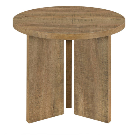 Fabre Round Panel Base End Table Mango