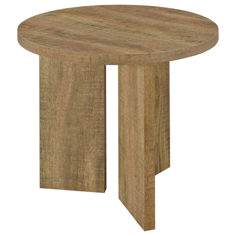 Fabre Round Panel Base End Table Mango