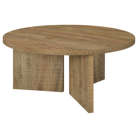 Fabre Round Panel Base Coffee Table Mango