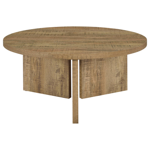 Fabre Round Panel Base Coffee Table Mango