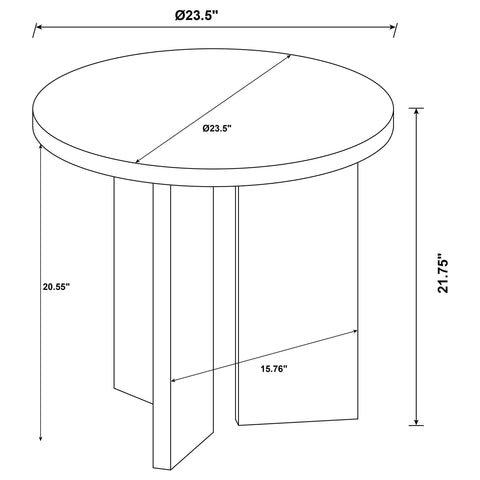 Fabre Round Panel Base End Table Latte