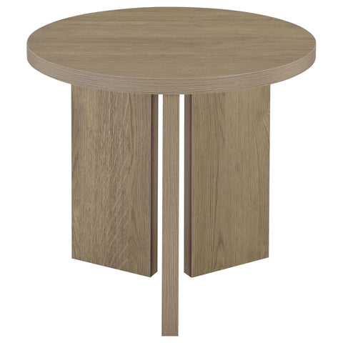 Fabre 2-Piece Round Coffee and End Table Set Latte