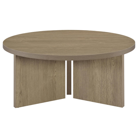 Fabre 2-Piece Round Coffee and End Table Set Latte