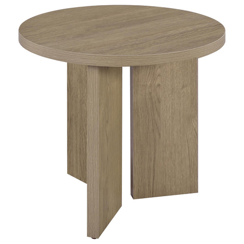 Fabre 3-Piece Round Coffee and End Table Set Latte